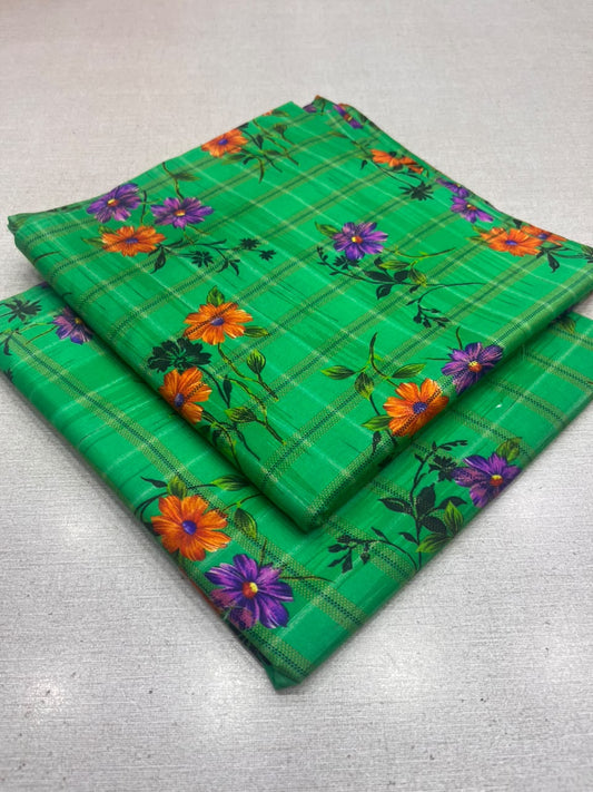 2Pc Zari Linen Same Printed Unstitched Suit 296