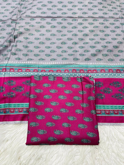 2 PC Dhanak Printed Kameez & Dupatta Unstitched Suit D#34756