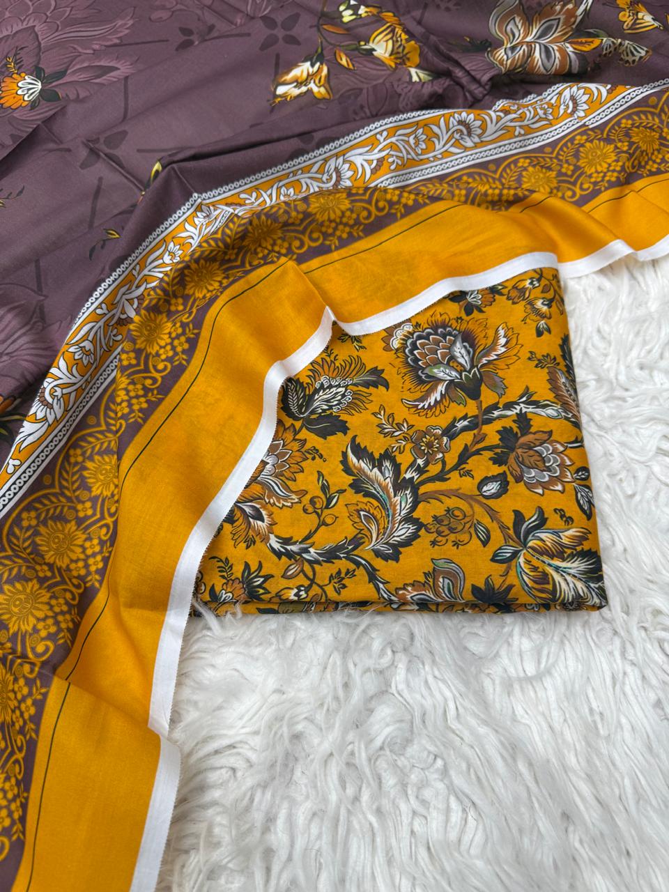 3Pc Lawn Unstitched Suit - #707