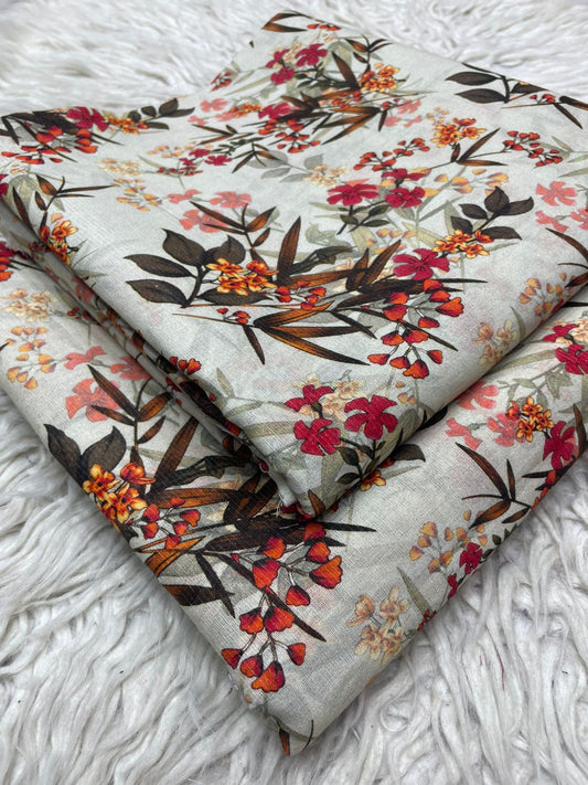 2Pc Silvery Lawn Digital Printed Suit 544