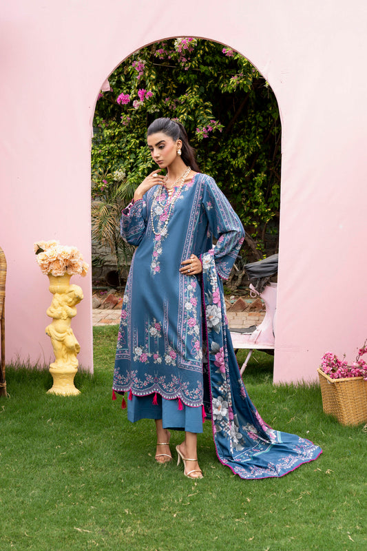 FIRDOUS 90X88 Printed Lawn 3 PC UNSTITCHED SUIT D-917