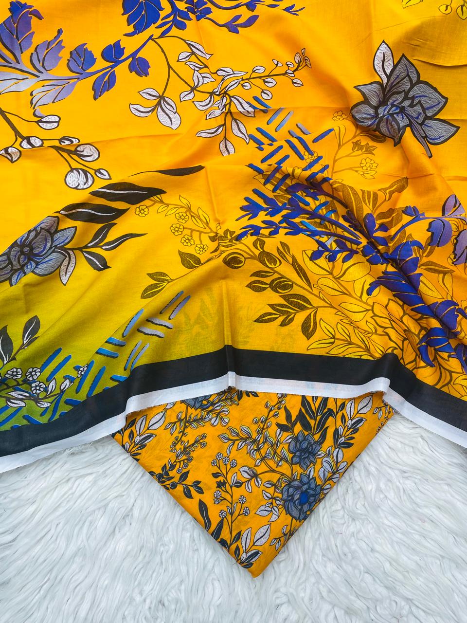 3Pc Civic Lawn Unstitched Suit -423