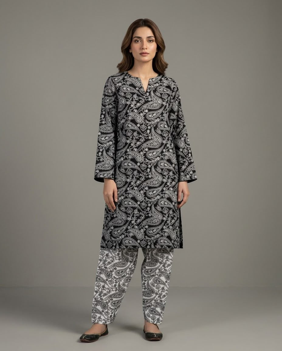 2Pc Sapphire kurta Shalwar Digital Printed Suit 499
