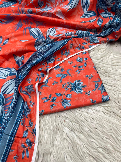 3Pc Same Digital Printed Lawn Suit 487