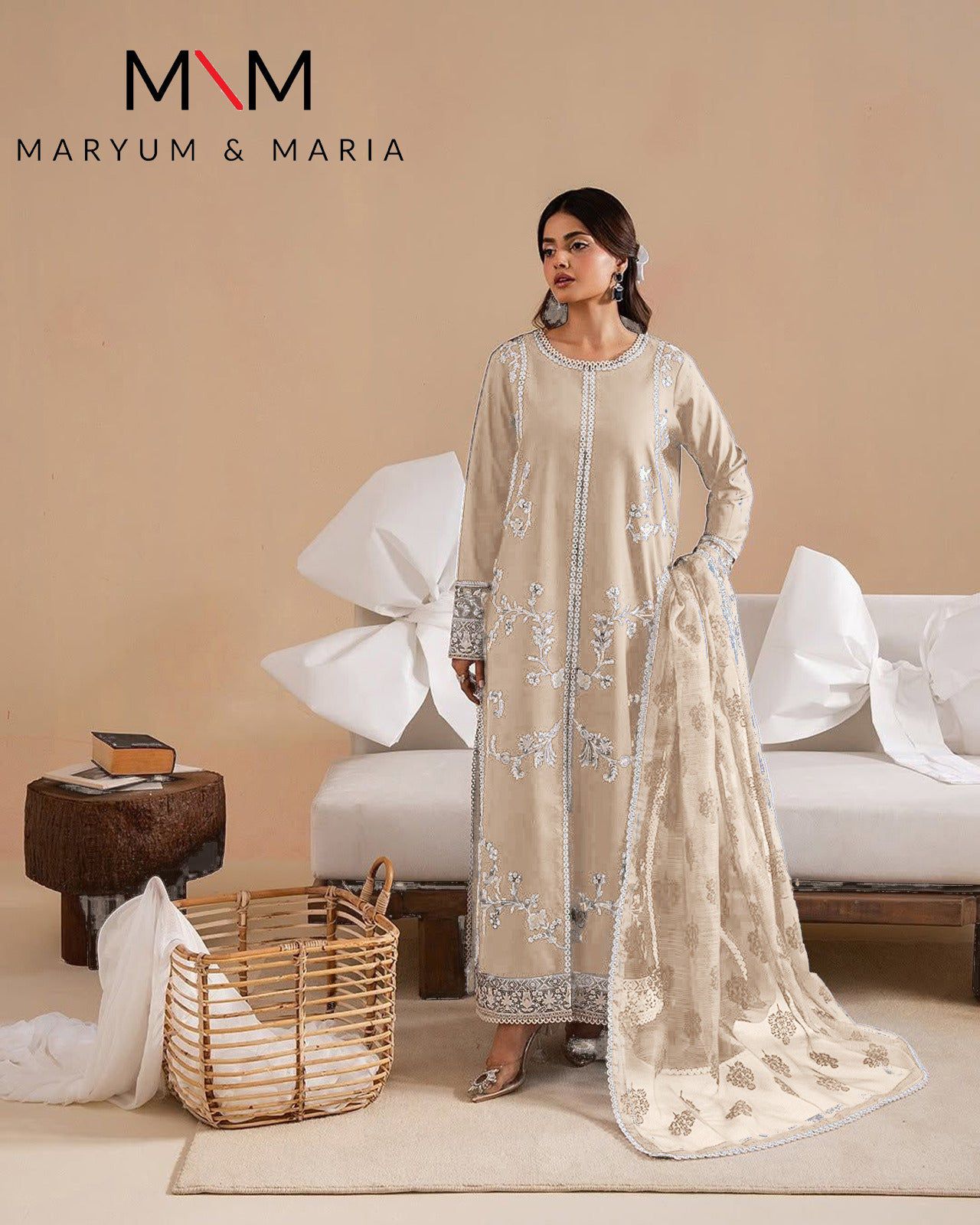 3Piece Unstitched Embroidered Ricamo