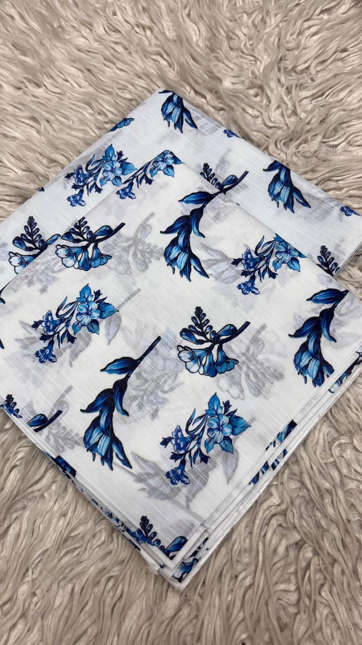 2Pc Supima Cross Slub Lawn Unstiched Suit  Vol-03