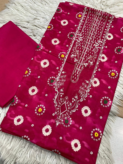 2Pc Sapphire Lawn Shirt & Dyed Trouser Unstitched Suit Vol-0202