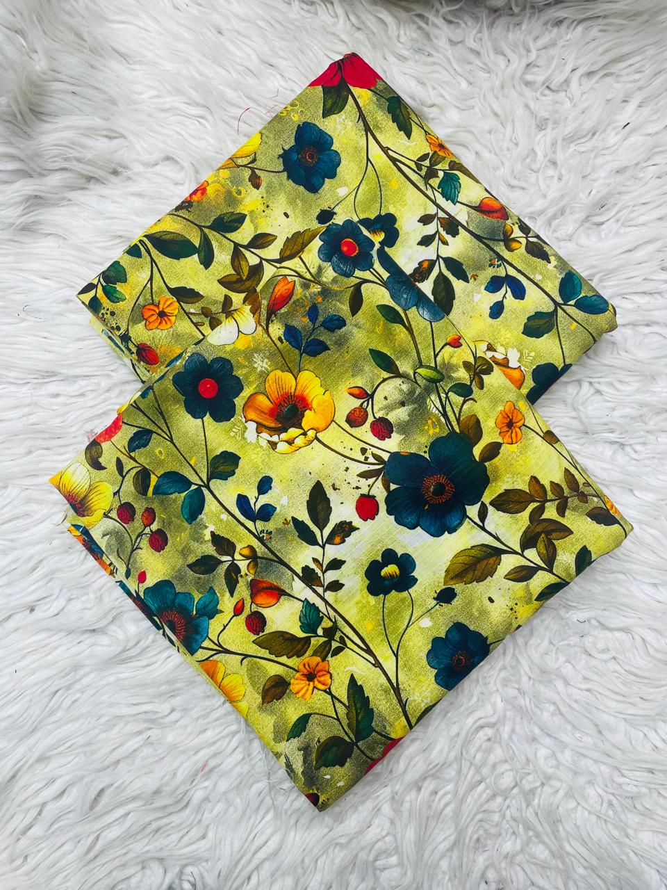 2 PC BANA DORA LINEN UNSTITCHED SUIT VOL-0012