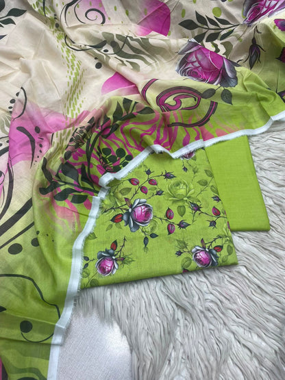3Pc Lawn Digital Printed Unstitched Suit 15