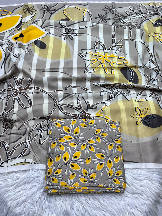 3Pc BanaDora Linen Allover Suit - 404