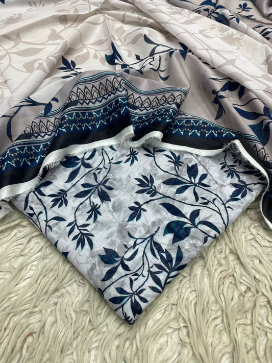 3Pc Lawn Bana Dora Unstitched Suit 0180