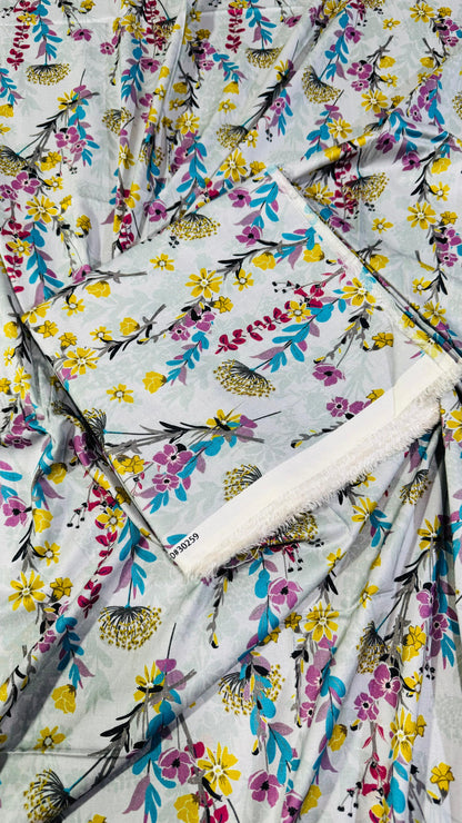 2 PC Linen Allover Unstitched Suit D-30259