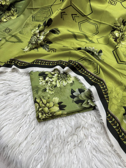 3Pc Slub Khaddar Allover Suit - 0083