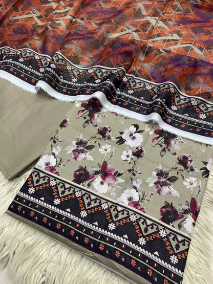 3Pc Sapphire Lawn Digital Printed Unstitched Suit 0201