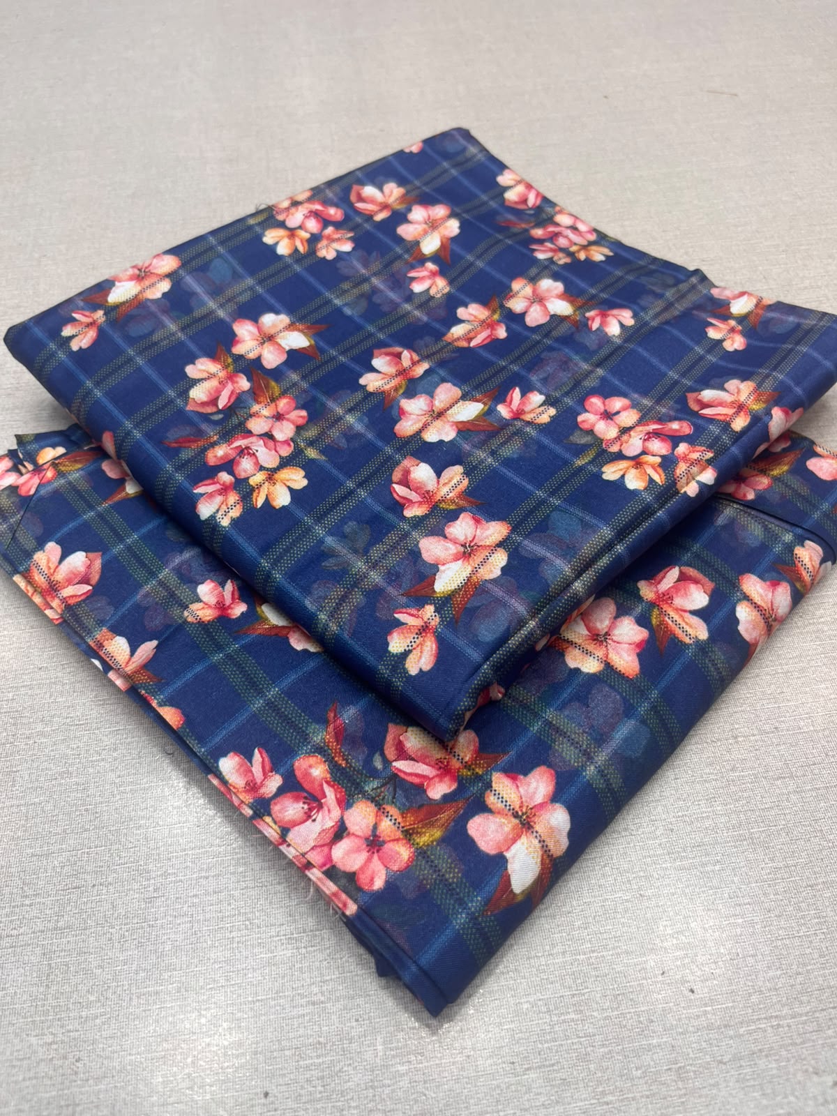 2Pc Zari Linen Same Printed Unstitched Suit 296