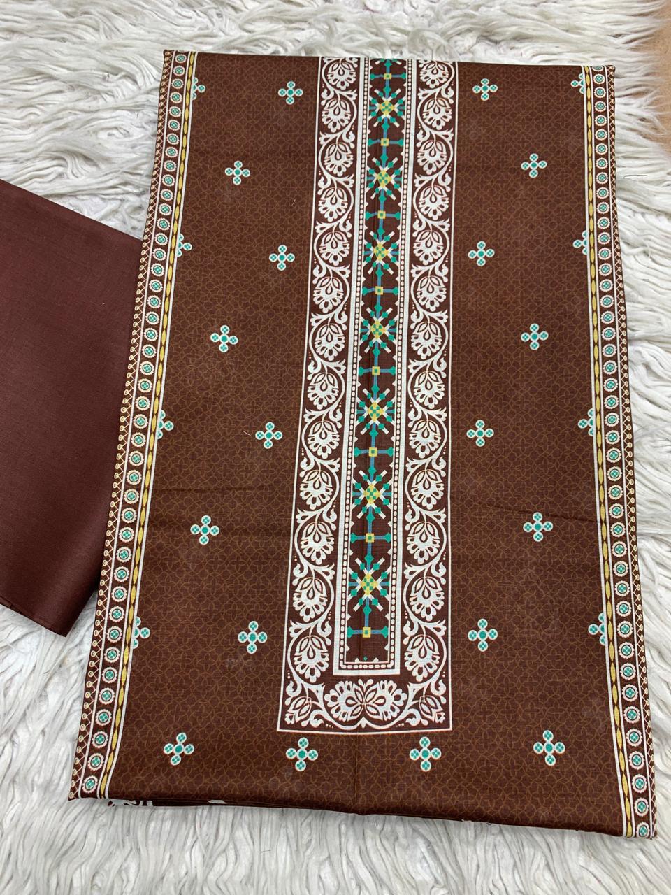 2Pc Sapphire Lawn Shirt & Dyed Trouser Unstitched Suit Vol-0200