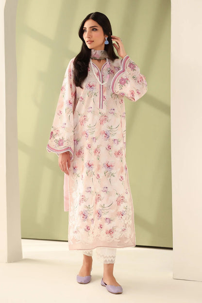 3Pc Supima Lawn Unstitched Suit 0693