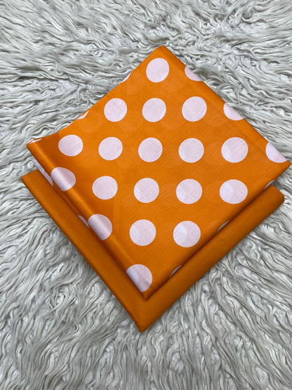 90x88 2Pc Bareeze Lawn Polka Dots Kameez & Dyed Trouser Printed  Suit Vol-0208