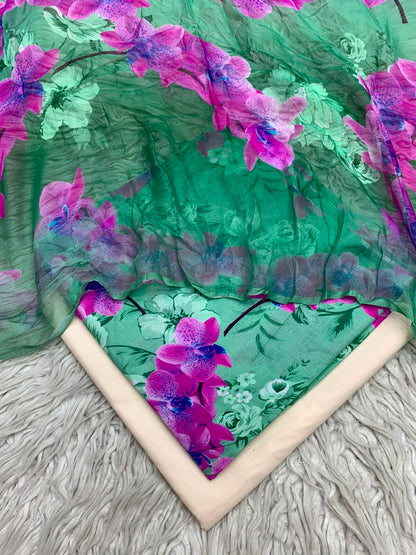 90x88 3Pc Premium Lawn Suit Vol-0020