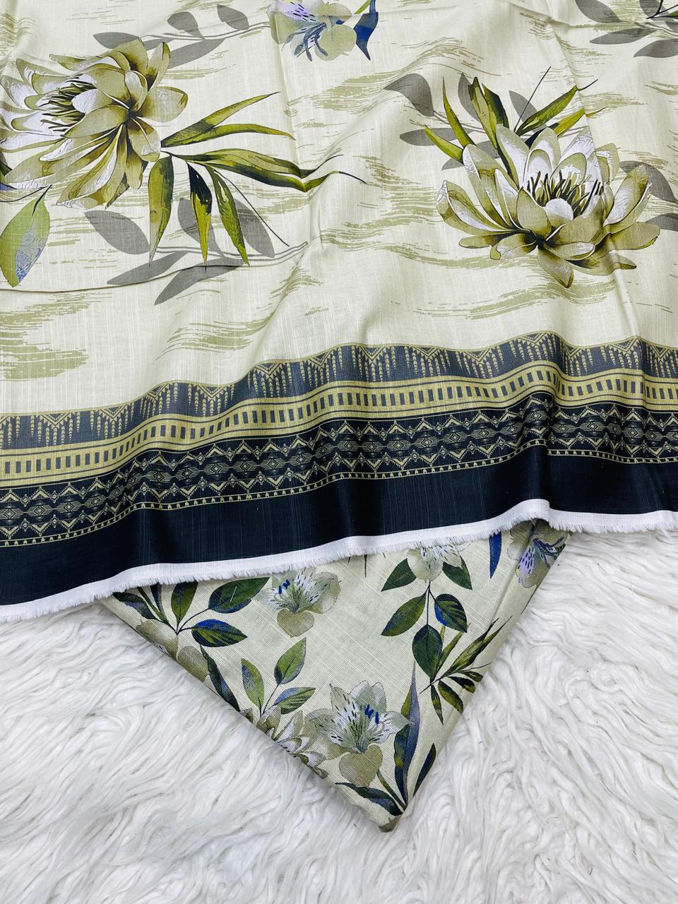 3 PC Slub Khaddar Unstitched Suit Vol-0103