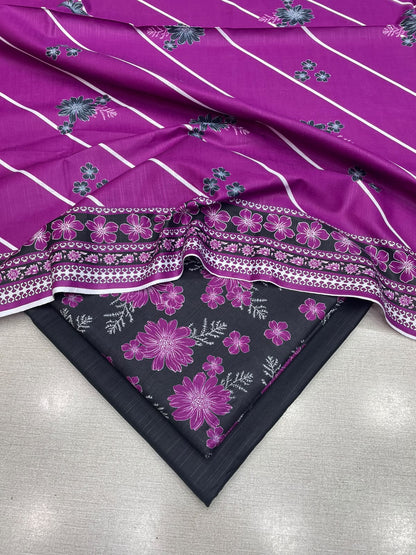 3Pc Slub Khaddar Unstitched Suit 25