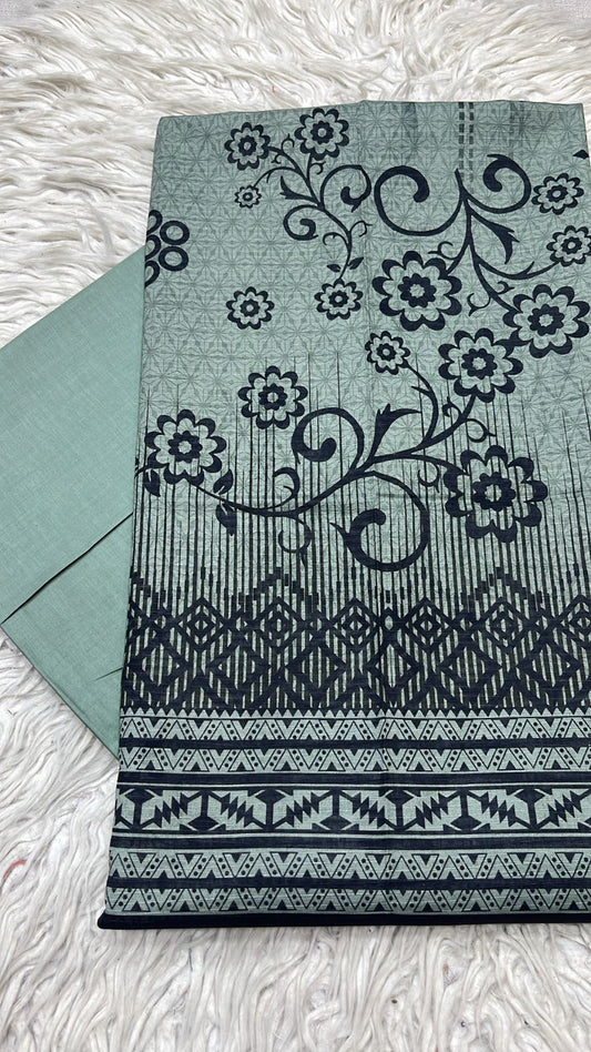 2pc Lawn Bana Dora Kameez & Dyed Trouser Suit Vol-709 A