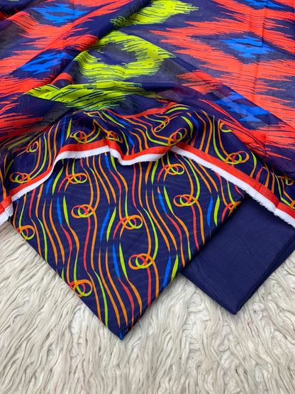 3Pc Lawn Digital Printed Unstitched Suit 15