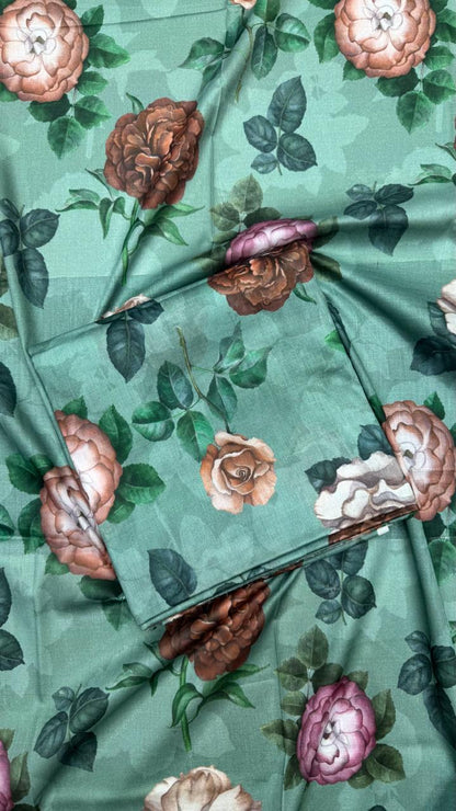 2Pc Lawn Allover Unstitched Suit #36148