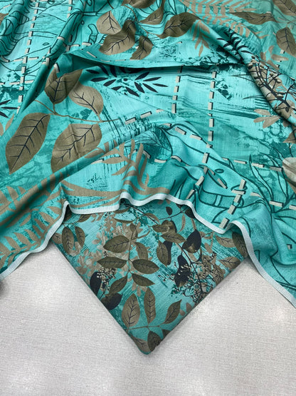 3Pc Slub Dhanak Unstitched Suit 0157