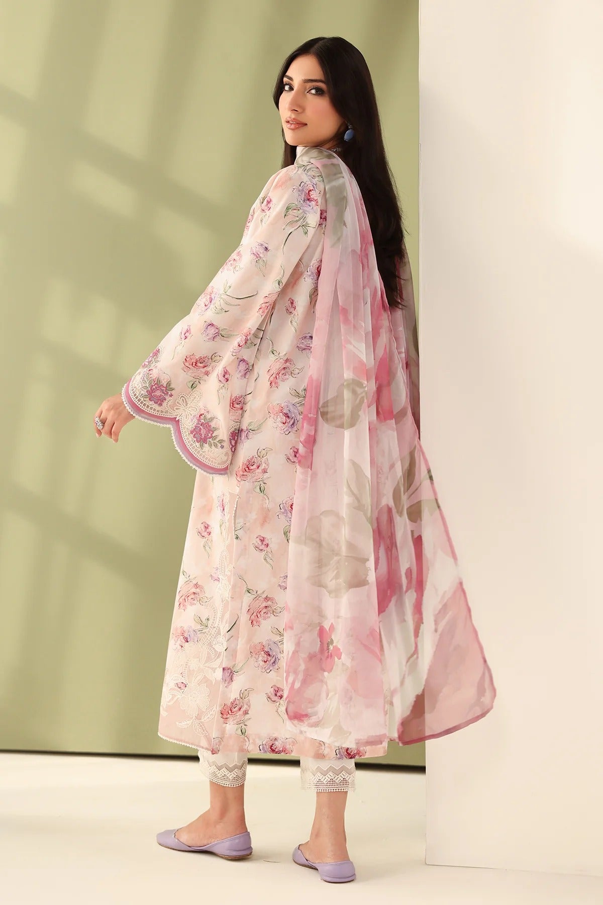 3Pc Supima Lawn Unstitched Suit 0693