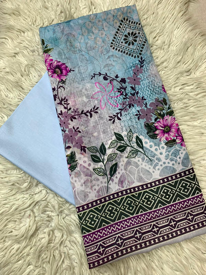 2Pc Printed Lawn Unstitched Suit 550