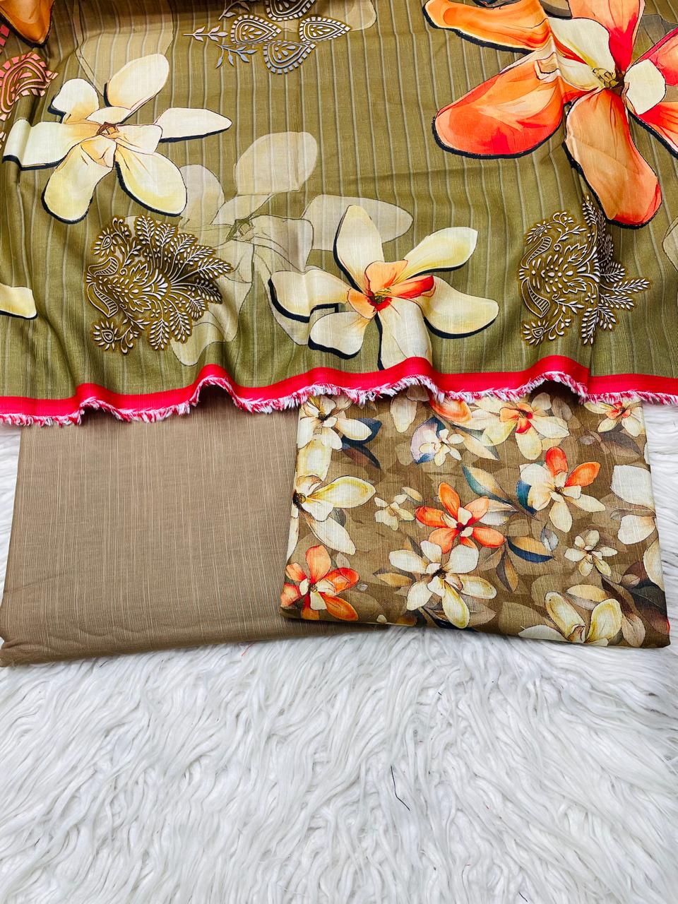 3 PC Slub Khaddar Suit Vol-0103