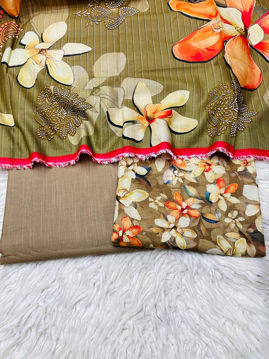 3 PC Slub Khaddar Suit Vol-0103