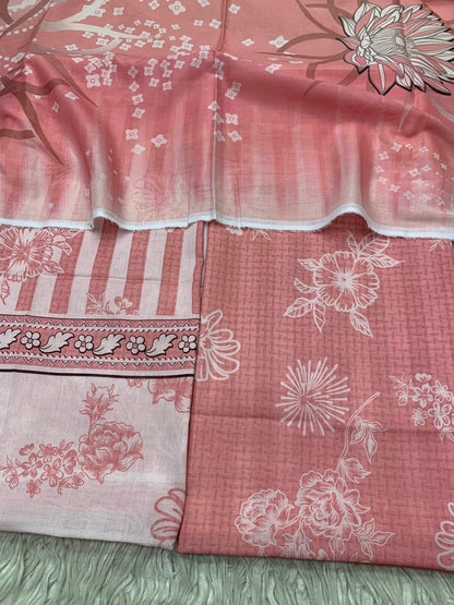 2Pc Supima Lawn Kameez & Duppata Printed Suit  Vol-3213