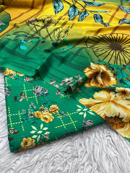 3Pc Bana Dora Linen Allover Suit Vol-3173