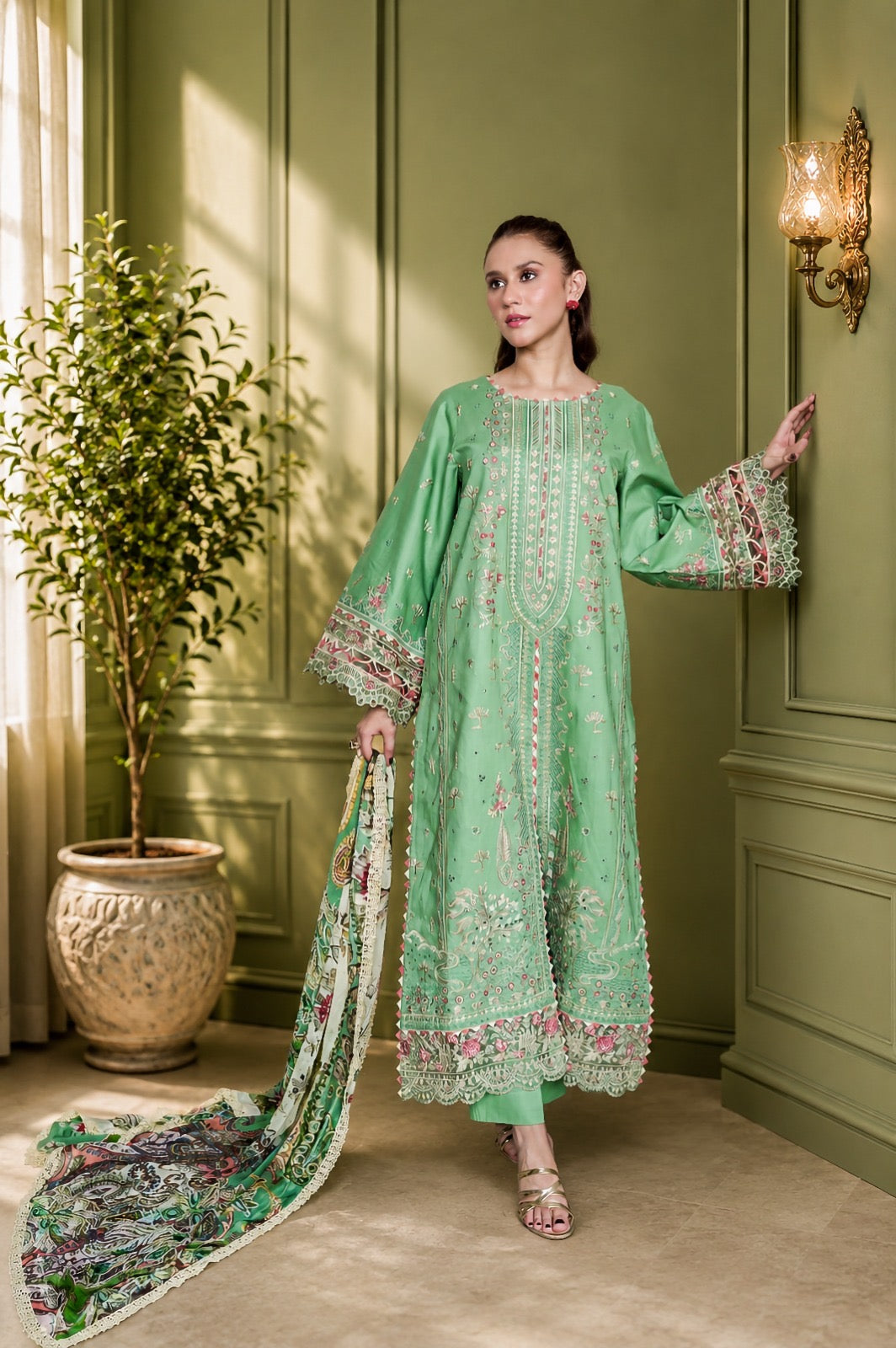 NOURA LUXURY ROYALE EMBROIDERED DRESS