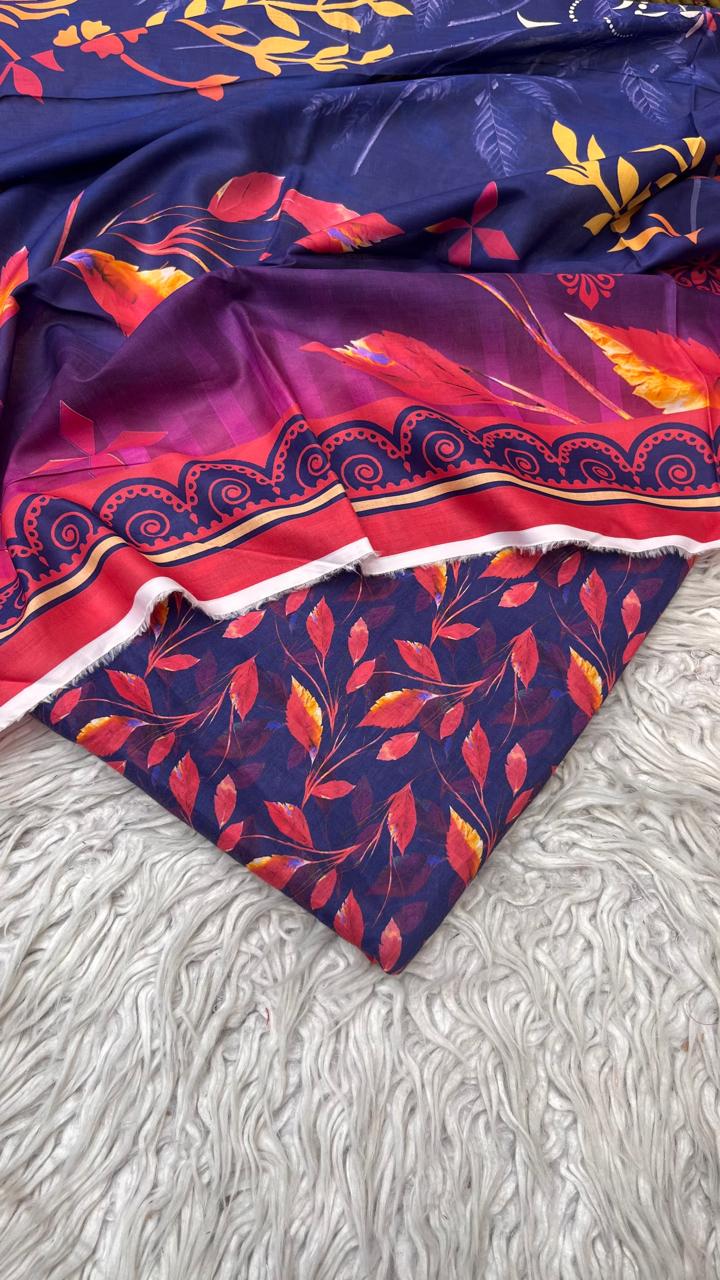 3Pc Supima Lawn Suit Vol-0011