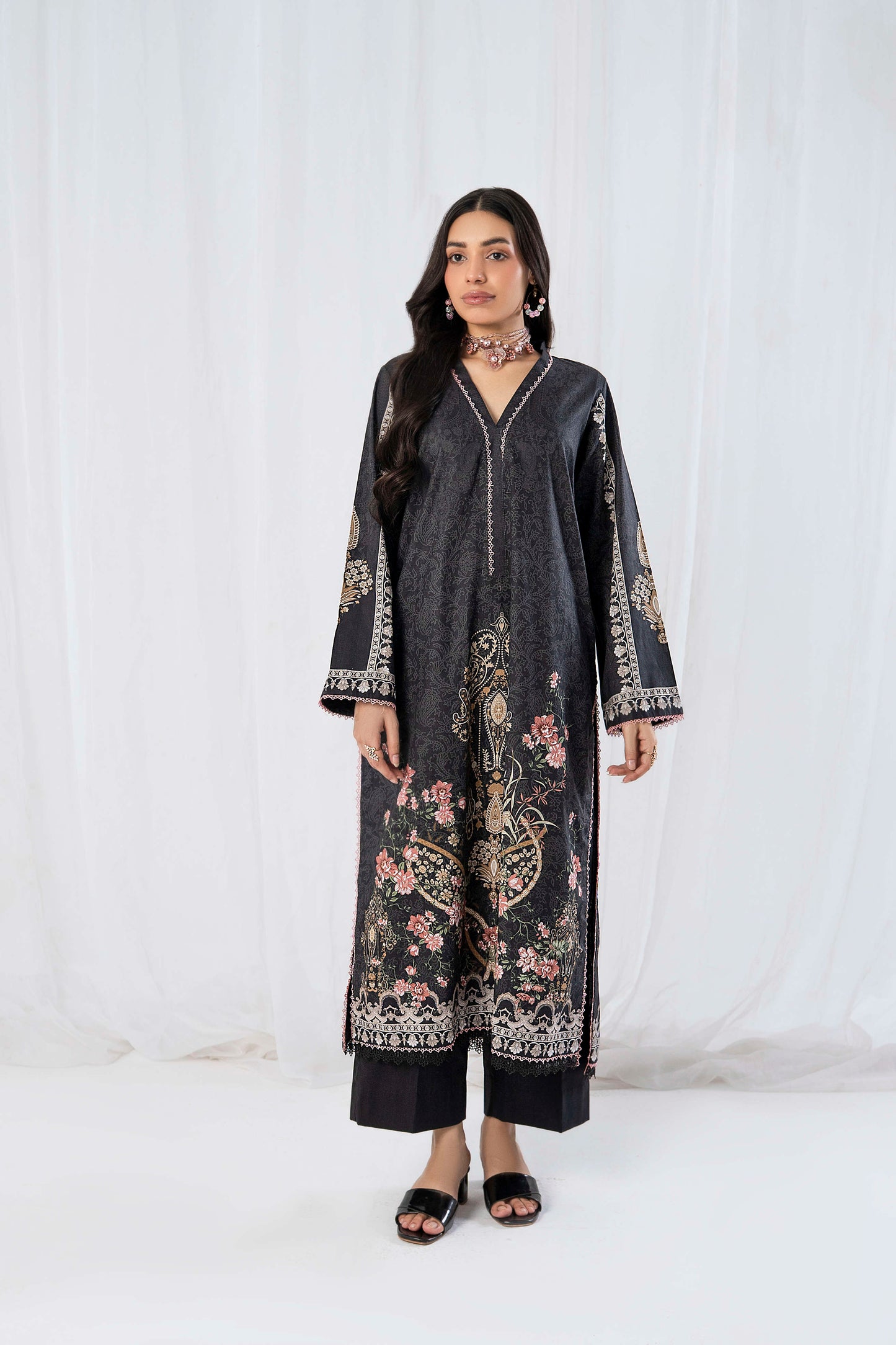 3PC Firdous Cambric Printed Unstitched Suit Vol-0095