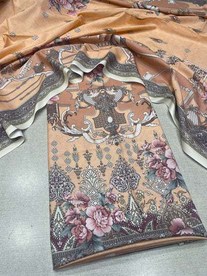 2Pc Dhanak Kameez & Dupatta Unstitched Suit 74