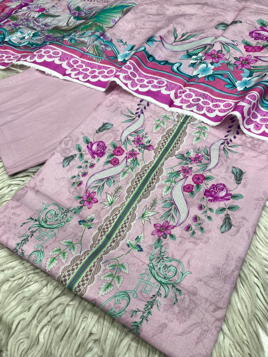 3Pc Supima Lawn Suit Vol-0011