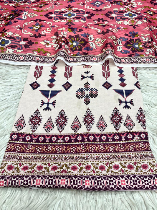 2Pc Lawn Bana Dora Kameez & Cortrai Duppata Vol-3197