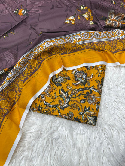 3Pc Lawn Unstitched Suit - #707