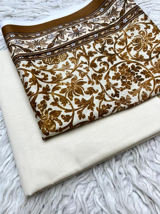 2Pc Lawn Kameez & Dyed Trouser Suit Vol-02