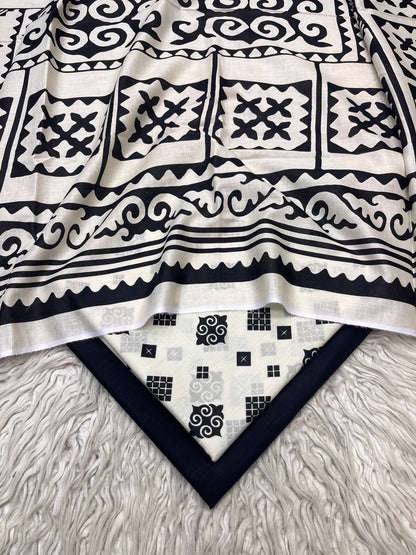 3Pc  Maria.B Lawn Digital Printed Unstitched Suit Vol-0221