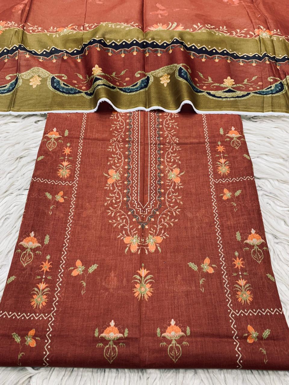 2Pc Noura Print Lawn Suit Vol-0139