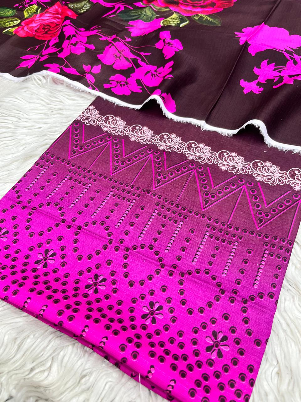 2Pc Sapphire Lawn Bana Dora Kameez & Printed Lawn Duppata Vol-3204