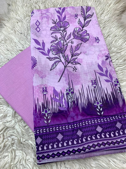 2Pc Printed Lawn Unstitched Suit 550