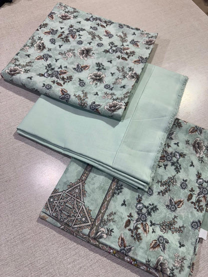 3Pc Lawn Bana Dora Unstitched Suit 37408