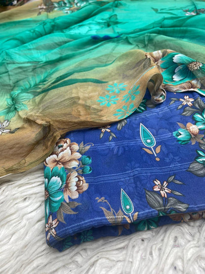 3Pc Luxury Nino Lawn with Chiffon Dupatta Vol-306