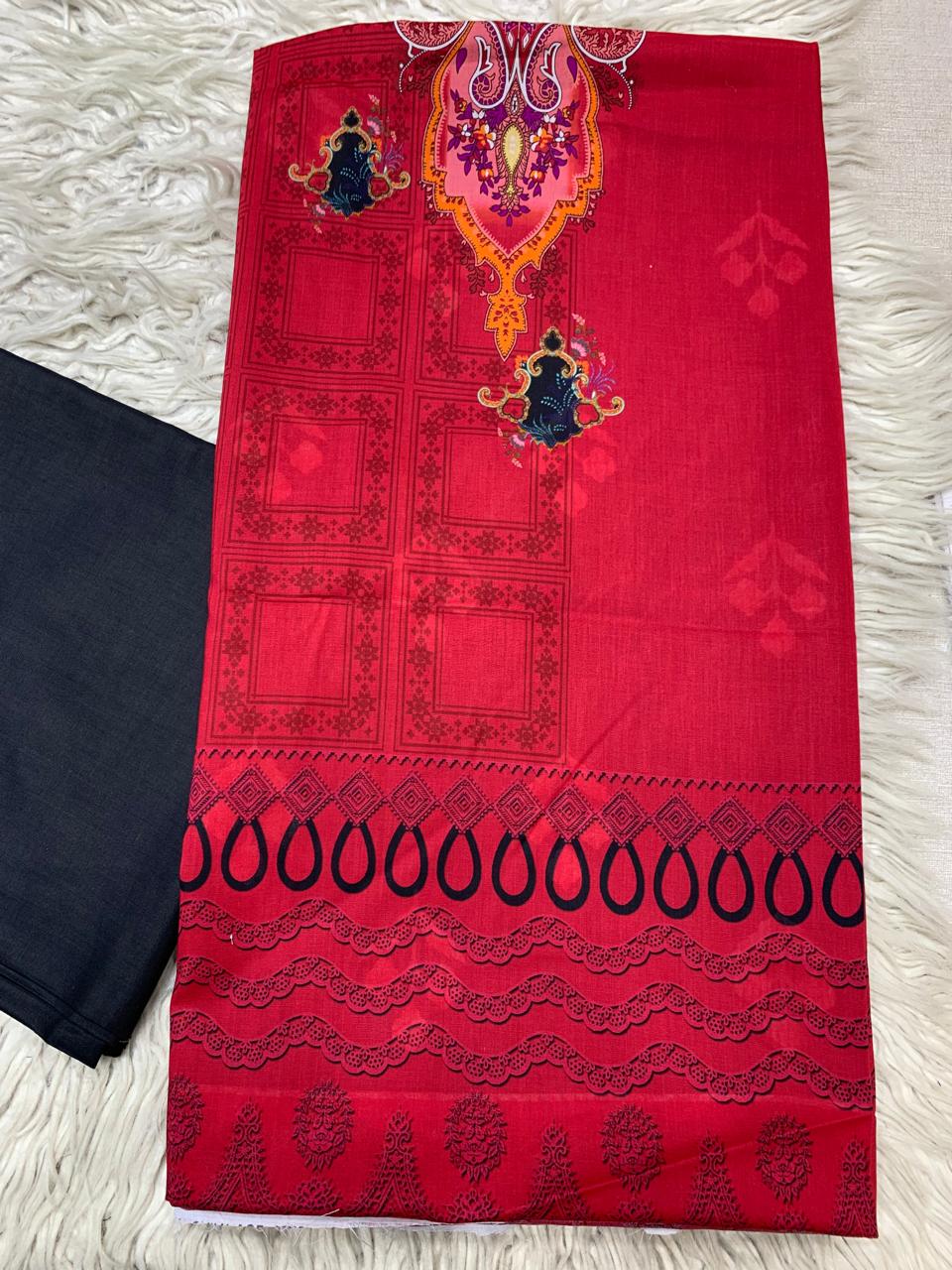 2Pc Printed Lawn Unstitched Suit 1028
